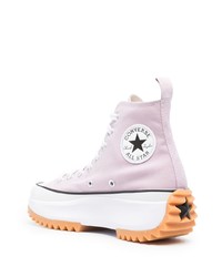 Baskets montantes en toile violet clair Converse