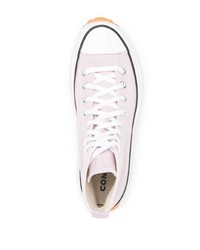 Baskets montantes en toile violet clair Converse