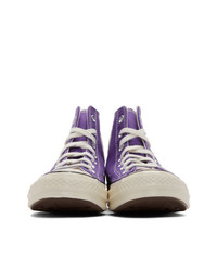 Baskets montantes en toile violettes Converse