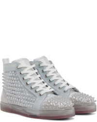 Baskets montantes grises Christian Louboutin