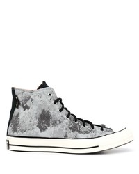 Baskets montantes imprimé tie-dye grises Converse