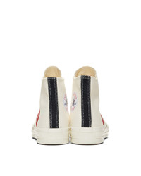 Baskets montantes imprimées blanches Comme Des Garcons Play