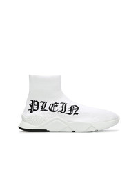 Baskets montantes imprimées blanches Philipp Plein