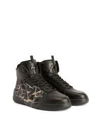 Baskets montantes imprimées noires Giuseppe Zanotti