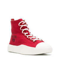 Baskets montantes imprimées rouges Y-3