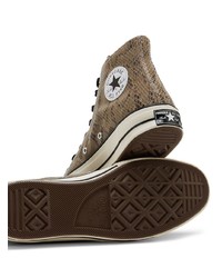 Baskets montantes imprimées serpent marron Converse