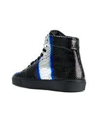 Baskets montantes imprimées serpent noires Philipp Plein