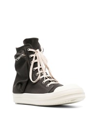 Baskets montantes marron foncé Rick Owens