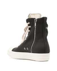 Baskets montantes marron foncé Rick Owens