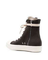 Baskets montantes marron foncé Rick Owens DRKSHDW