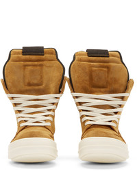 Baskets montantes moutarde Rick Owens