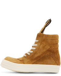 Baskets montantes moutarde Rick Owens