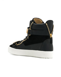 Baskets montantes noir et doré Giuseppe Zanotti Design