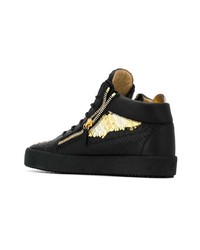 Baskets montantes noir et doré Giuseppe Zanotti Design