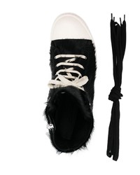 Baskets montantes noires et blanches Rick Owens