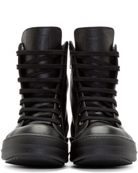 Baskets montantes noires Rick Owens