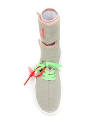 Baskets montantes olive Off-White