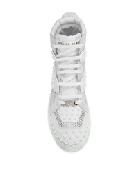 Baskets montantes ornées blanches Philipp Plein