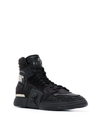 Baskets montantes ornées noires Philipp Plein