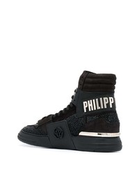 Baskets montantes ornées noires Philipp Plein