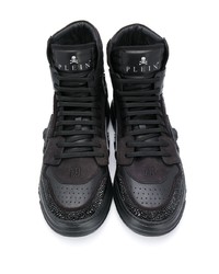 Baskets montantes ornées noires Philipp Plein