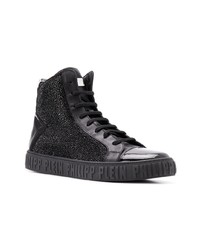 Baskets montantes ornées noires Philipp Plein