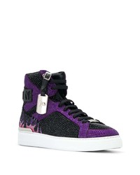 Baskets montantes ornées noires Philipp Plein