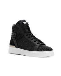 Baskets montantes ornées noires Philipp Plein