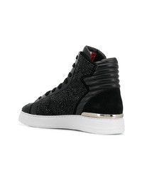 Baskets montantes ornées noires Philipp Plein