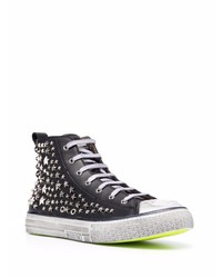 Baskets montantes ornées noires Philipp Plein