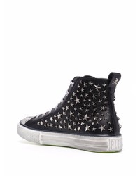 Baskets montantes ornées noires Philipp Plein