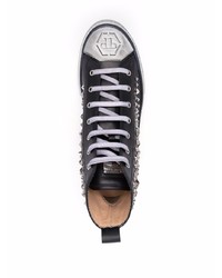 Baskets montantes ornées noires Philipp Plein