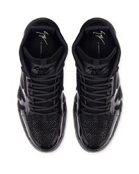 Baskets montantes ornées noires Giuseppe Zanotti