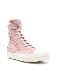 Baskets montantes roses Rick Owens DRKSHDW