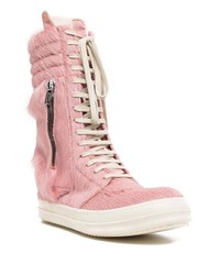 Baskets montantes roses Rick Owens