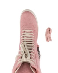 Baskets montantes roses Rick Owens