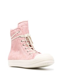 Baskets montantes roses Rick Owens