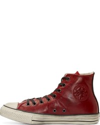 Baskets montantes rouge et blanc John Varvatos