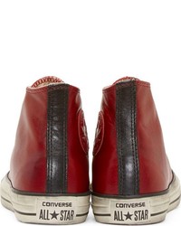 Baskets montantes rouge et blanc John Varvatos