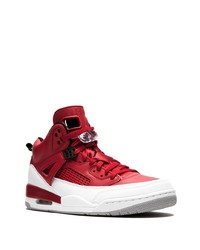 Baskets montantes rouge et blanc Jordan