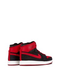 Baskets montantes rouge et noir Jordan