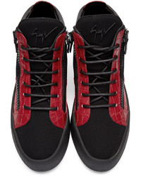 Baskets montantes rouge et noir Giuseppe Zanotti