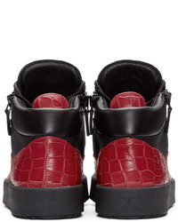 Baskets montantes rouge et noir Giuseppe Zanotti