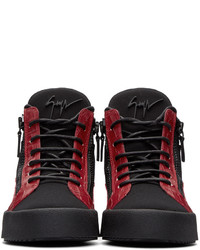 Baskets montantes rouge et noir Giuseppe Zanotti