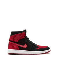 Baskets montantes rouge et noir Jordan