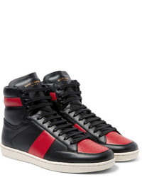 Baskets montantes rouge et noir Saint Laurent