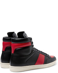 Baskets montantes rouge et noir Saint Laurent