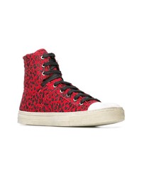 Baskets montantes rouge et noir Amiri