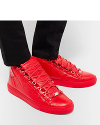 Baskets montantes rouges Balenciaga