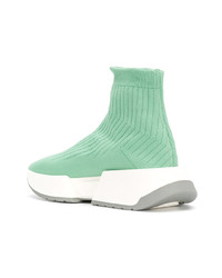 Baskets montantes vert menthe MM6 MAISON MARGIELA